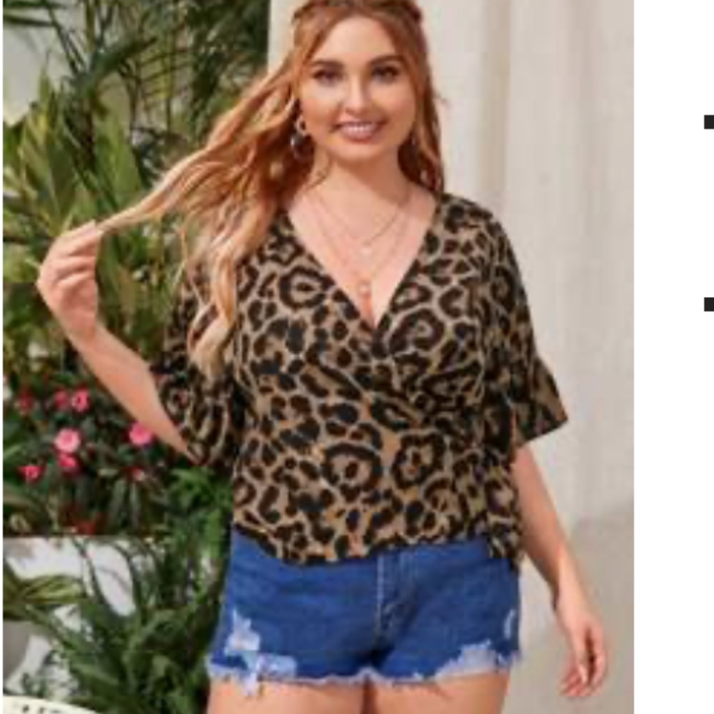 Cheetah blouse plus size